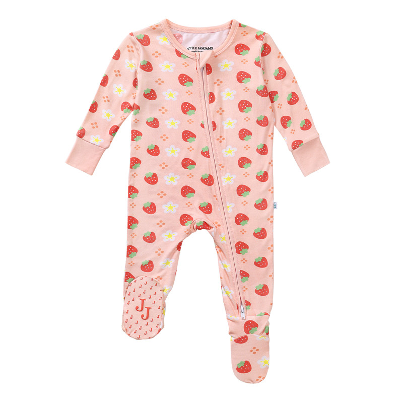 Strawberry Sweetie Footie Zippered One Piece Onesie