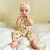 Bee Yourself Ruffled Cap Sleeve Footless Button Snap One-Piece Onesie