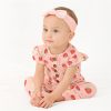 Strawberry Sweetie Ruffled Cap Sleeve Footless Button Snap One-Piece Onesie