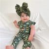 Herbivore Ruffled Cap Sleeve Footless Button Snap One-Piece Onesie