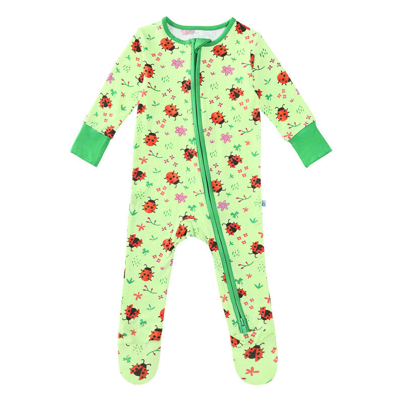 Love Bug Mittens Cuff Footie Baby Rompers Pajamas