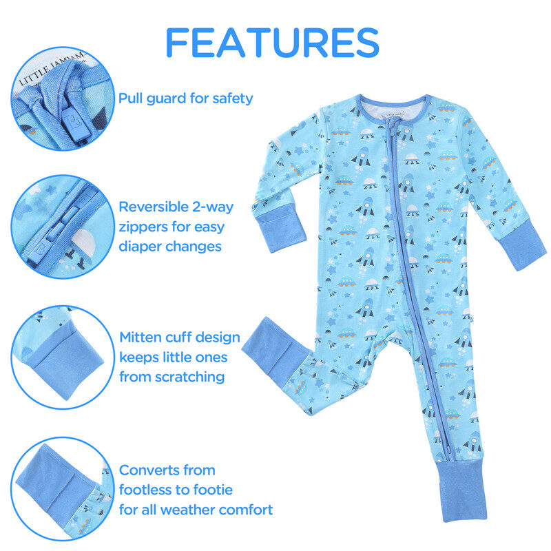 Space Dreamer Mittens Cuff Baby Rompers Pajamas