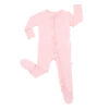 Footie Two-way Ruffled Zip Mitten Cuffs Primary Comfort One-Piece Rompers Pink