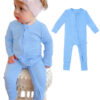 Two-way Zip Mitten Cuffs Primary Comfort One-Piece Rompers Blue