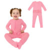 Two-way Zip Mitten Cuffs Primary Comfort One-Piece Rompers Rose