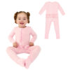 Two-way Zip Mitten Cuffs Primary Comfort One-Piece Rompers Pink